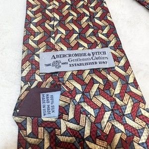 Vintage Abercrombie & Fitch Tie Gentlemen’s Clothiers Silk USA American Flag